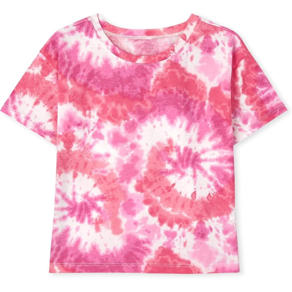 imageThe Childrens Place Girls Basic Short Sleeve Layering TeeFiesta Tie Dye