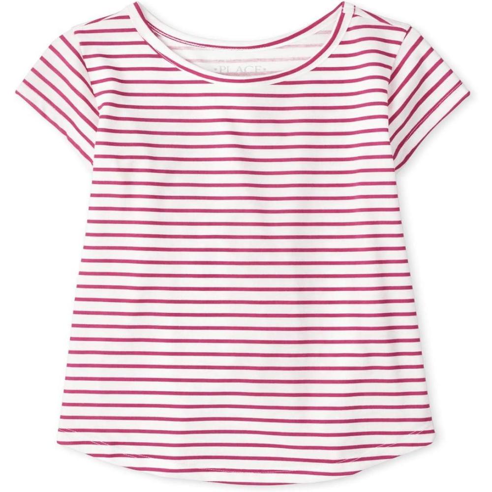 imageThe Childrens Place Girls Basic Short Sleeve Layering TeeVery Berry