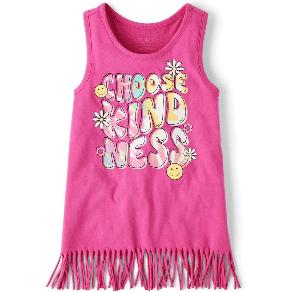 imageThe Childrens Place Girls Graphic Fringe Tank TopsChoose Kindness