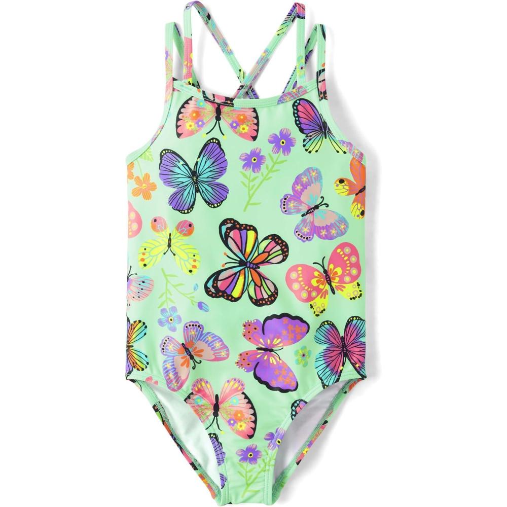 imageThe Childrens Place Girls One Piece SwimsuitCross Strap Butterfly