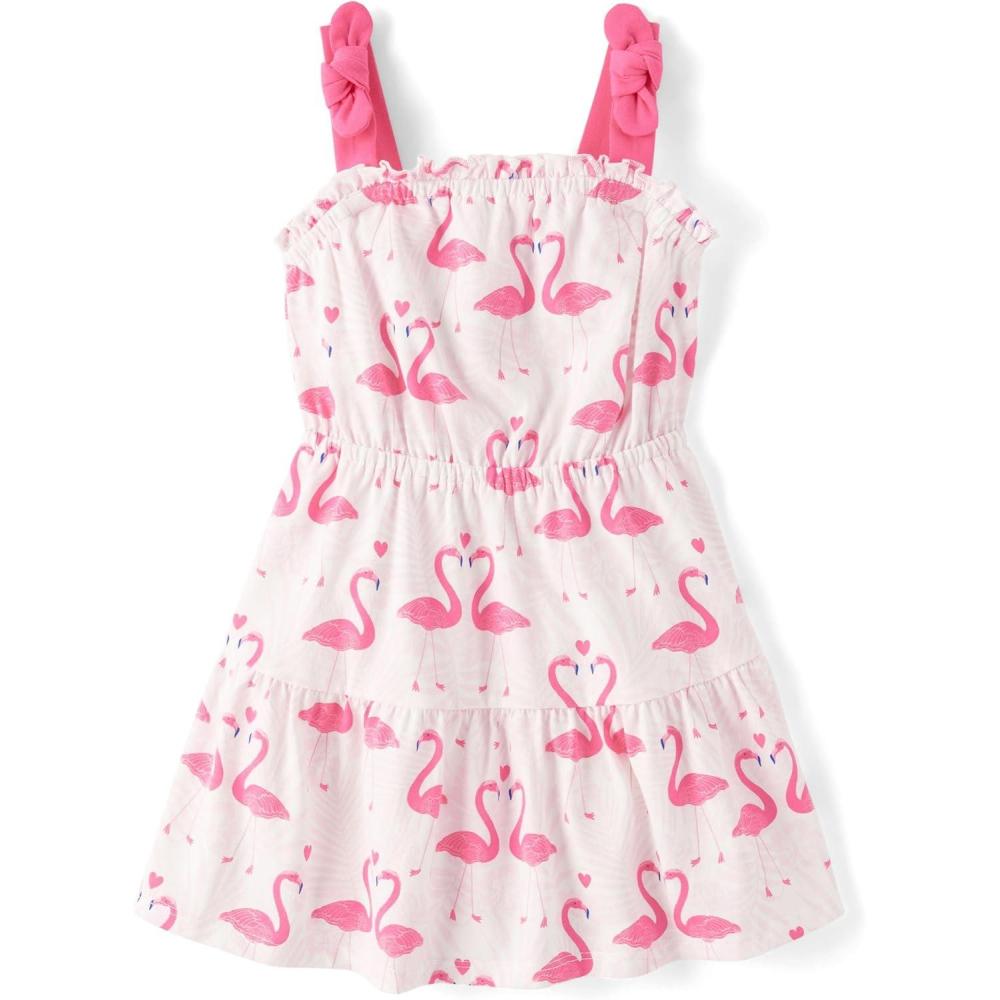 imageThe Childrens Place Girls Short Sleeve Dressy DressFlamingos Tiered