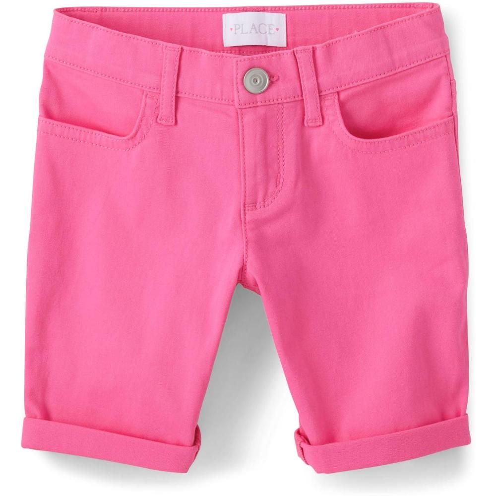 imageThe Childrens Place Girls Solid Skimmer ShortsFrench Rose