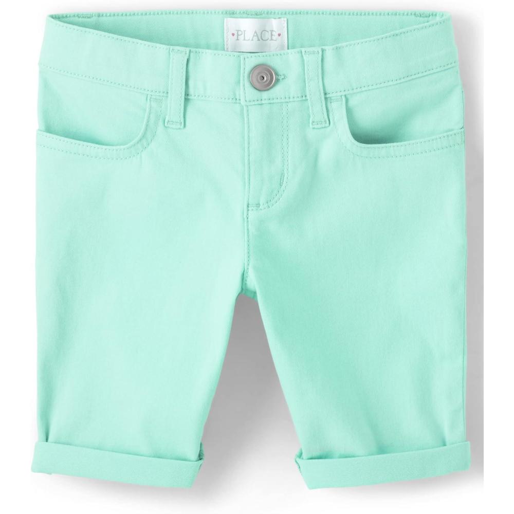 imageThe Childrens Place Girls Solid Skimmer ShortsMellow Aqua