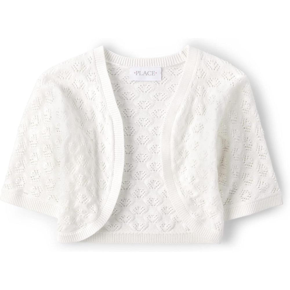 imageThe Childrens Place Girls Sweater ShrugWhite