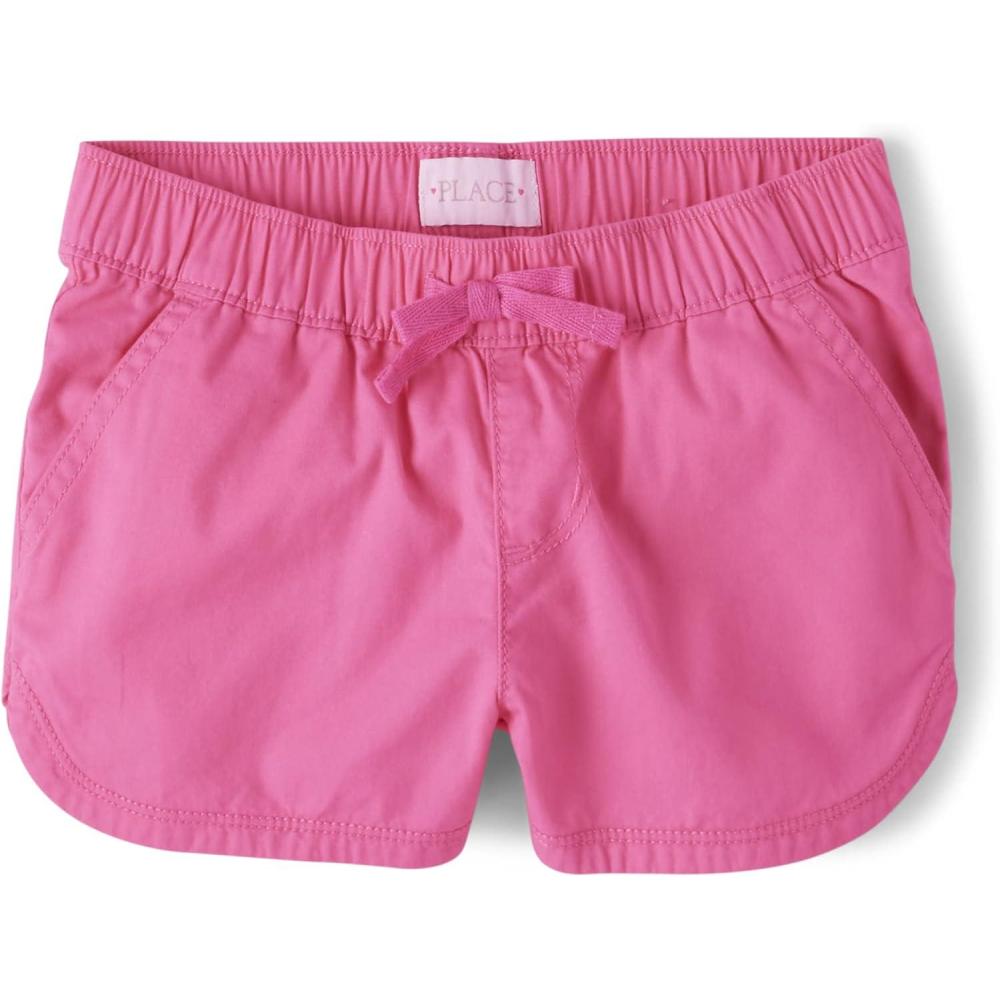 imageThe Childrens Place Girls Twill Pull on ShortsFrench Rose Pink