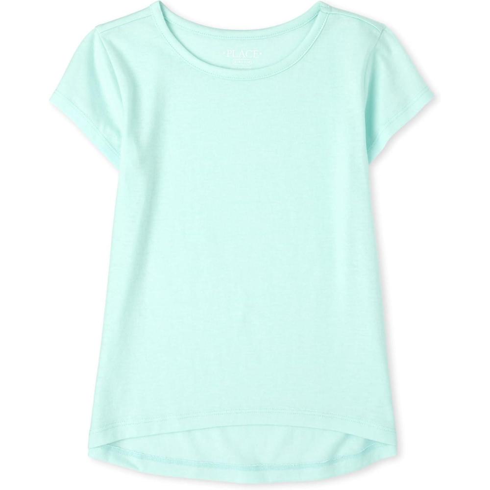 imageThe Childrens Place girls Short Sleeve High Low TopAzureus Blue