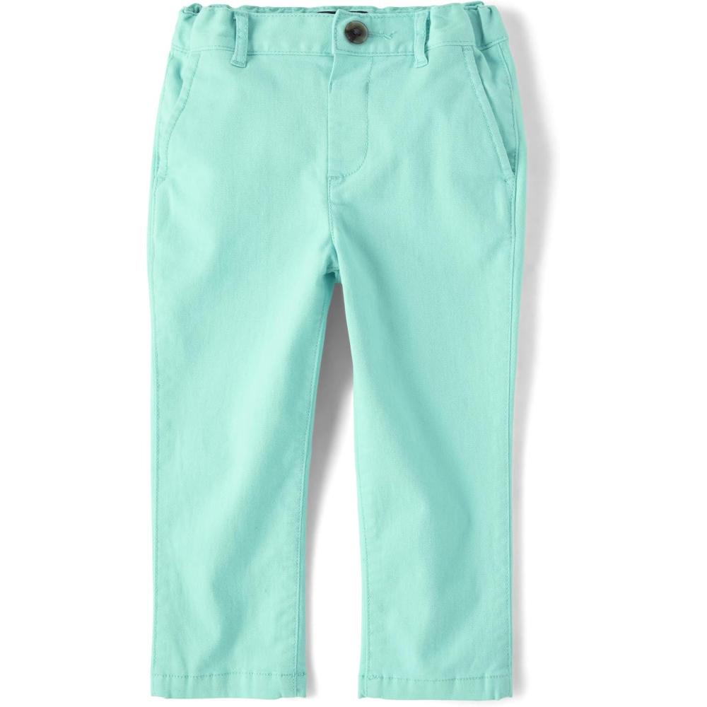 imageand Toddler Stretch Straight Chino PantsMellow Aqua