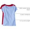 The Children’s Place Girls Basic Short Sleeve Layering Tee(Red/Daybreak 2-pack)