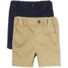 The Children’s Place Baby Boys Chino Shorts(Flax/New Navy 2-pack)