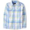 The Children’s Place Big Boys’ Long Sleeve Poplin Button Down Shirt(Blue Yellow Plaid)