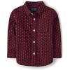 The Children’s Place Big Boys’ Long Sleeve Poplin Button Down Shirt(Redwood Dot)