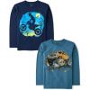The Children’s Place Boys Gamer,Cars,Sports Long Sleeve Graphic T-Shirts,2 Pack(Biker/Monster Truck)