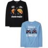 The Children’s Place Boys Gamer,Cars,Sports Long Sleeve Graphic T-Shirts,2 Pack(Food Fight/Totally Connected)
