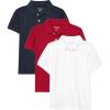 The Children’s Place Boys Multipack Short Sleeve Pique Polo(Nautico/Classic Red/White)