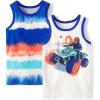 The Children’s Place Boys Sleeveless Tank Top Shirt(Blue Wave 2-pack)