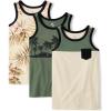 The Children’s Place Boys Sleeveless Tank Top Shirt(Tropical 3-pack)