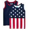 The Children’s Place Boys and Toddler Assorted Sleeveless Tank Tops(American Flag 2-pack)