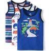 The Children’s Place Boys’ and Toddler Sleeveless Tank Top(Dino/Stripe/Blue 3-pack)