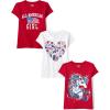 The Children’s Place Girls All Holidays,Birthdays Short Sleeve Graphic T-Shirts,3 Pack(American Girl/American Heart/Unicorn)