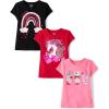The Children’s Place Girls All Holidays,Birthdays Short Sleeve Graphic T-Shirts,3 Pack(Heart/Rainbow/Drinks)