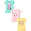 The Children’s Place Girls All Holidays,Birthdays Short Sleeve Graphic T-Shirts,3 Pack(Milkeshake/Bunny/Heart)