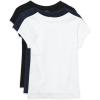 The Children’s Place Girls Basic Short Sleeve Layering Tee(Black/Tidal/White 3-pack)