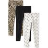 The Children’s Place Girls Flare Legging Pants(Polka Dot/Black/Leopard- 3 Pack)