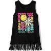 The Children’s Place Girls Graphic Fringe Tank Tops(Good Vibes)