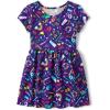 The Children’s Place Girls’ Short Sleeve Dressy Dress(Purple Doodle)