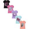The Children’s Place Girls’ Trends Icons Short Sleeve Graphic T-shirts (5-Pack)(Unicorn/Owl/Love/Moon/Butterfly)