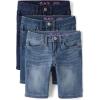 The Children’s Place Girls Twill Skimmer Shorts(Dark Wash 3-pack)