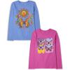 The Children’s Place Girls Unicorns,Sports,Butterflies Long Sleeve Graphic T-Shirts,2 Pack(Butterfly Sun/Butterflies)