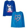 The Children’s Place Girls Unicorns,Sports,Butterflies Long Sleeve Graphic T-Shirts,2 Pack(Cat Dj/Heart Rainbow)