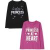 The Children’s Place Girls Unicorns,Sports,Butterflies Long Sleeve Graphic T-Shirts,2 Pack(Princess/Princess at Heart)
