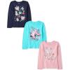 The Children’s Place Girls Unicorns,Sports,Butterflies Long Sleeve Graphic T-Shirts,3 Pack(Ice Skates/Winter Icons/Snowflakes)