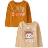 The Children’s Place Unisex-Baby and Toddler All Holidays,Birthdays Long Sleeve Graphic T-Shirts,2 Pack(Tis the Season/Love You Smore)