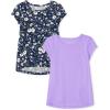 The Children’s Place girls Short Sleeve High Low Top(Milky Way 2-pack)