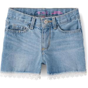 Denim Shortie Shorts(Gemini Wash Lace Hem)