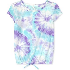 Short Sleeve Tie Front Top(Fiesta Dye)