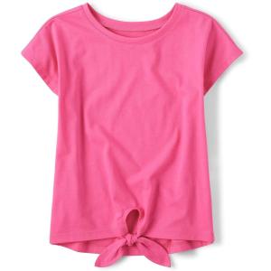 Short Sleeve Tie Front Top(French Rose)