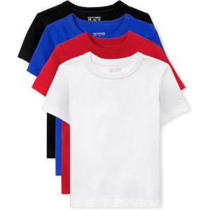 The Children’S Place Baby-Boys And Toddler Basic Short Sleeve Tee(Black/Blue/Red/White 4-pack)