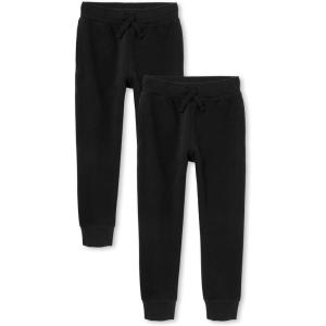 The Children’S Place Boys Active Fleece Jogger Sweatpants(Black 2-pack)