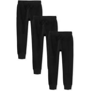The Children’S Place Boys Active Fleece Jogger Sweatpants(Black 3 Pack)