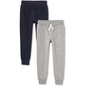 The Children’S Place Boys Active Fleece Jogger Sweatpants(New Navy/Heather Gray 2-pack)