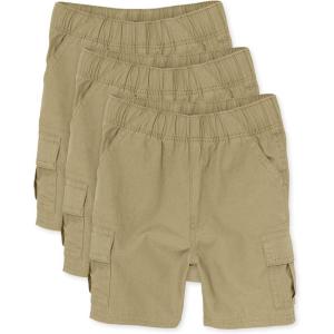 The Children’s Place Baby Boys’ Pull On Cargo Shorts(Flax 3-pack)