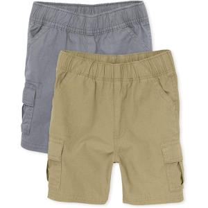 The Children’s Place Baby Boys’ Pull On Cargo Shorts(Flax/Storm 2-pack)