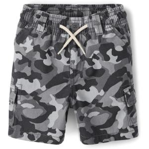 The Children’s Place Baby Boys’ Pull On Cargo Shorts(Grey Camo)