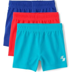 The Children’s Place Baby Boys’ and Toddler Athletic Basketball Shorts(Red Blue 3-pack)