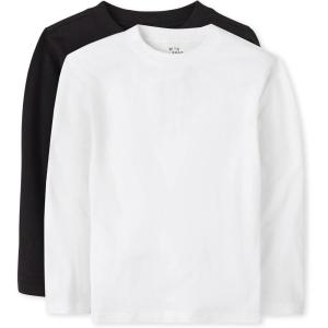 The Children’s Place Baby-Boys and Toddler Basic Long Sleeve Tees(Black/White 2-pack)