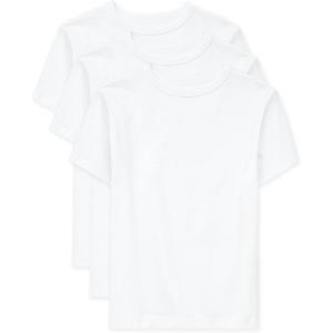 The Children’s Place Boys’ Basic V Neck Short Sleeve Tee 2 Pack(White 3-pack)
